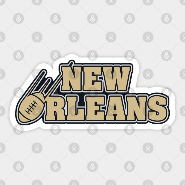 New Orleans Football Team Color Sticker by Toogoo